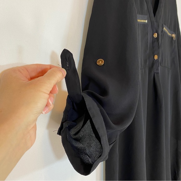 Town House Shops sheer black blouse dress, size Medium - Picture 6 of 10